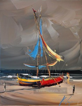 zwei zypressen Ölbilder verkaufen - Zwei Boote Kal Gajoum